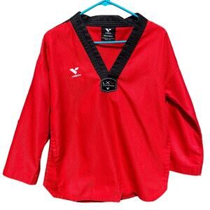 Taekwondo Red Black LXV Vision Mixed Martial Arts robe Size 2 Medium